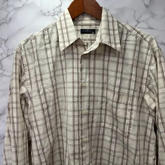Canali Men’s Casual Shirt sz M Button Down Checkered #G934 - Picture 9 of 11